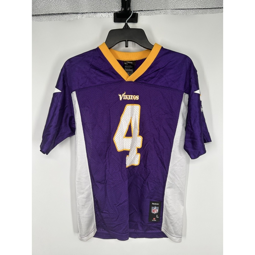 Reebok NFL Minnesota Vikings #4 Brett Favre Jersey Purple Youth Boys‎ Kids Large